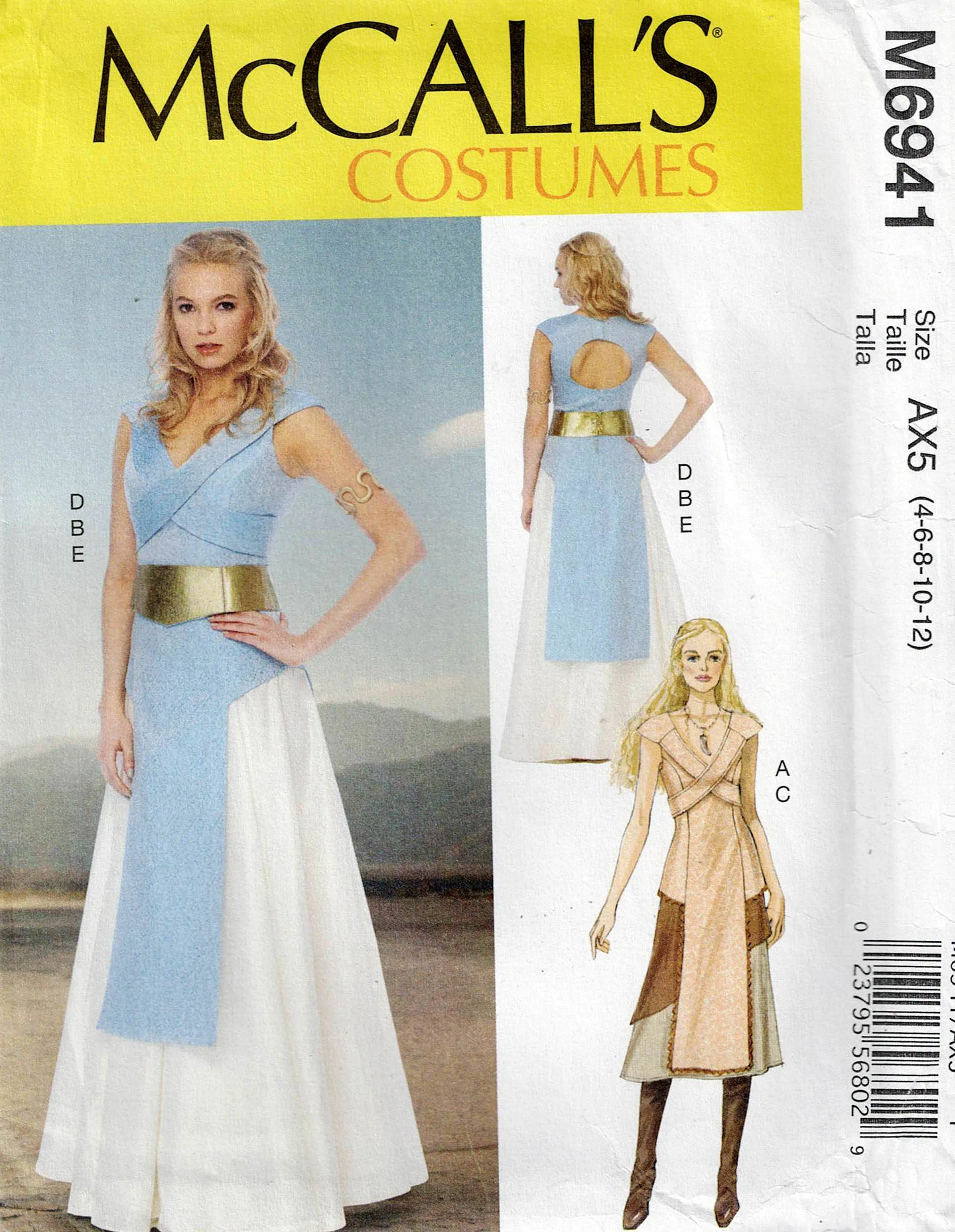 McCall's 6941 Womens Costume with Tabard Skirt & Belt Out Of Print Sewing Pattern Size 4 - 12 UNCUT Factory Folded