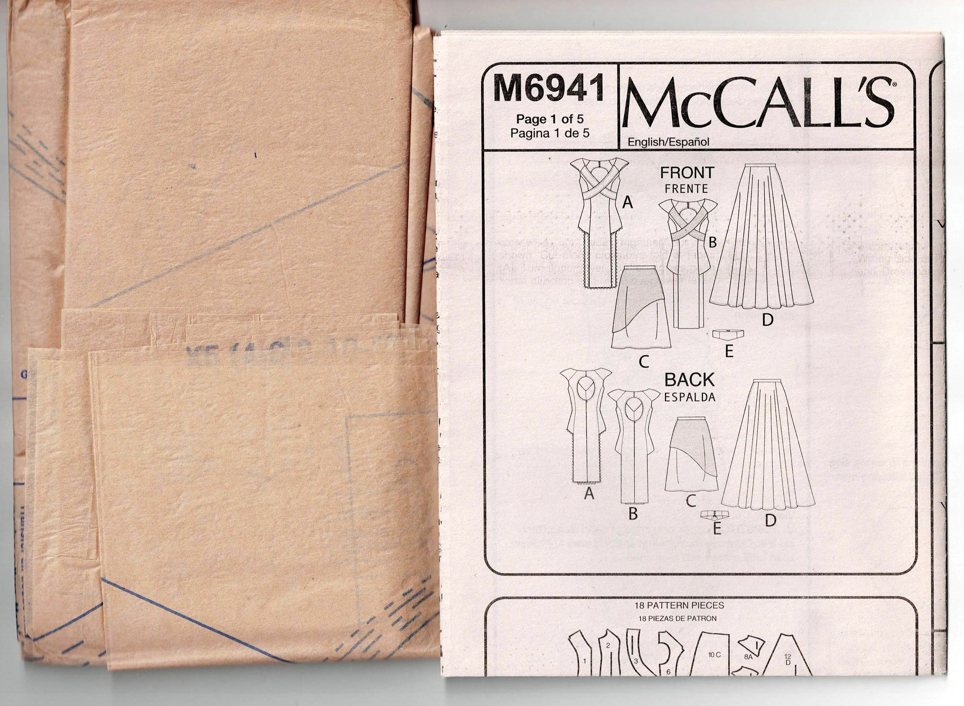 McCall's 6941 Womens Costume with Tabard Skirt & Belt Out Of Print Sewing Pattern Size 4 - 12 UNCUT Factory Folded