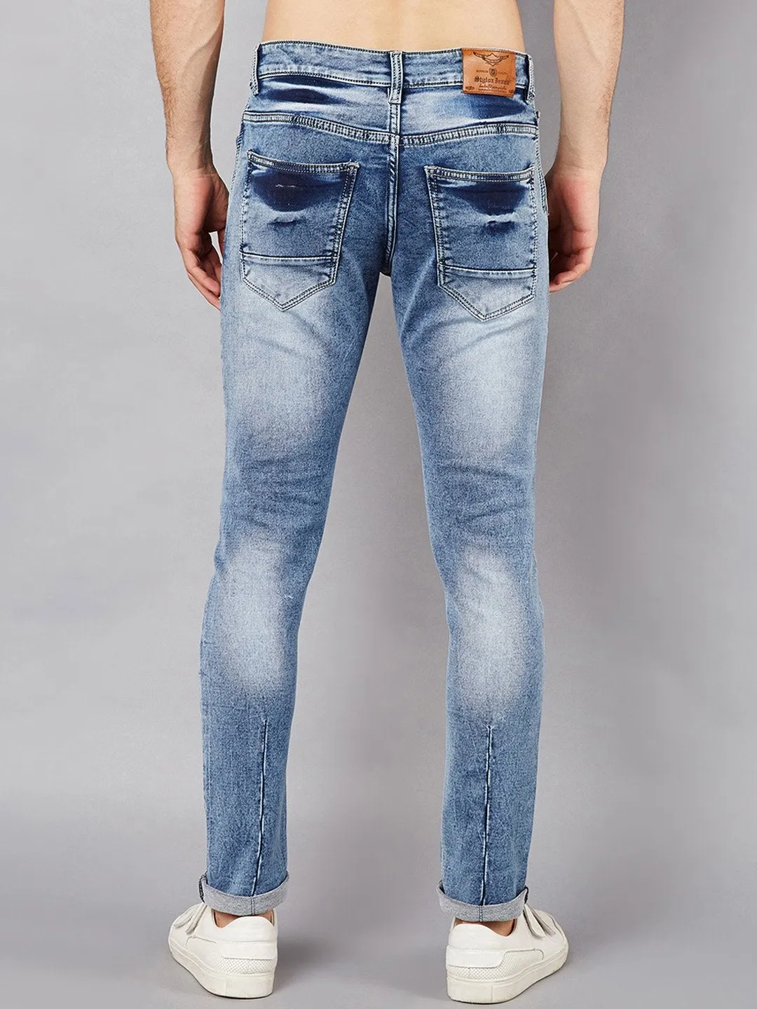 Men Blue Slim Fit Mid-Rise Clean Look Stretchable Jeans