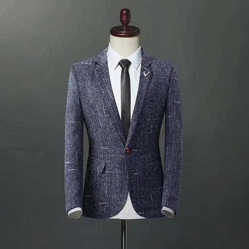 Men Wedding Blazers Slim Fit Suits Coat Male Business Casual Formal Party Dress Blazer Jacket