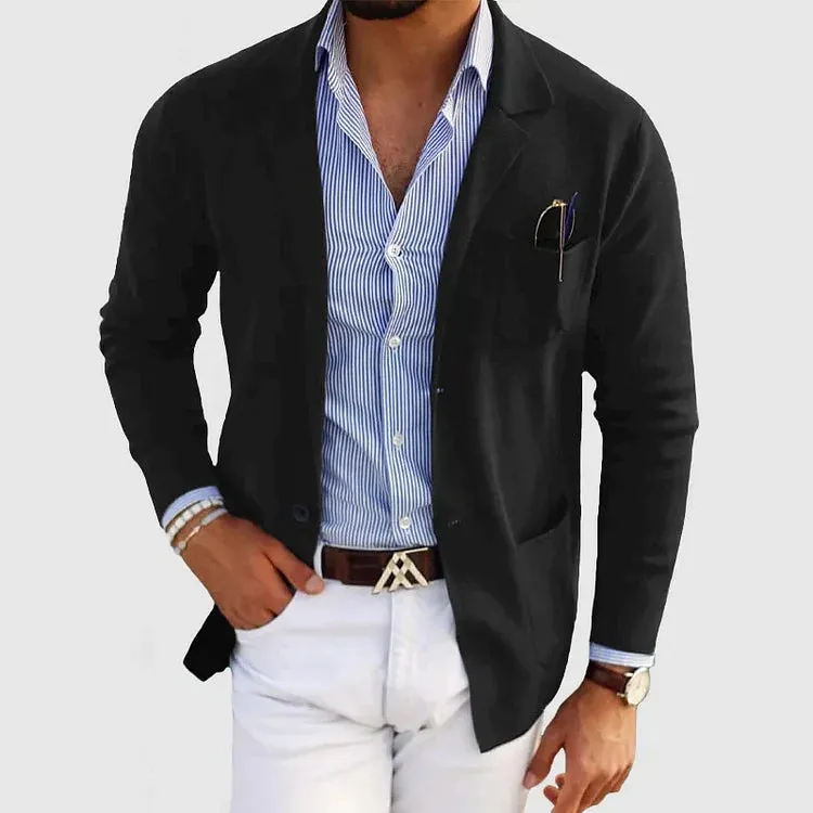 Men's Blazer – Lightweight Knit – Slim Fit – Casual Smart – Layered Essential