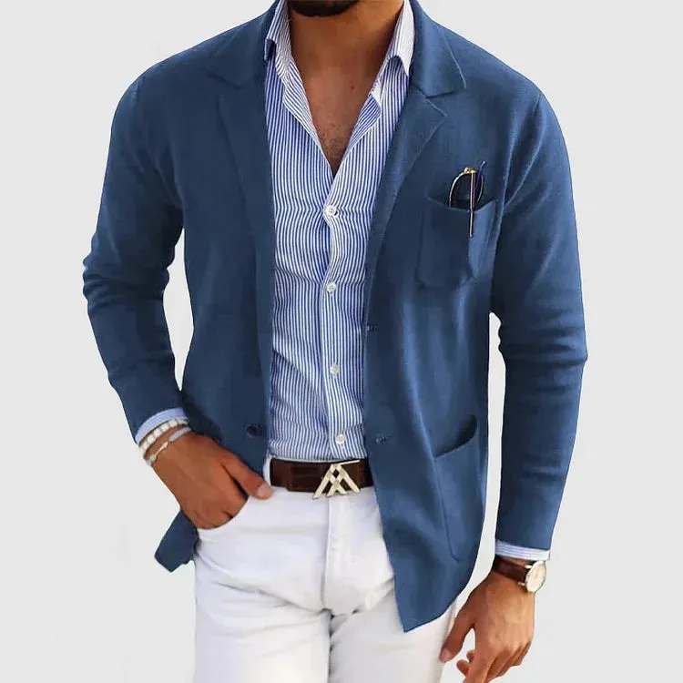 Men's Blazer – Lightweight Knit – Slim Fit – Casual Smart – Layered Essential