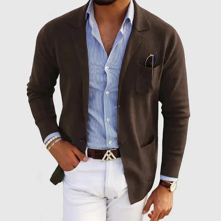 Men's Blazer – Lightweight Knit – Slim Fit – Casual Smart – Layered Essential