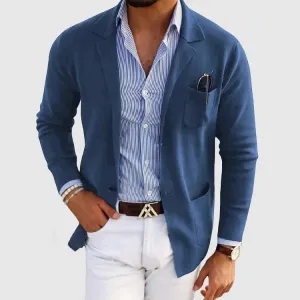 Men's Blazer – Lightweight Knit – Slim Fit – Casual Smart – Layered Essential