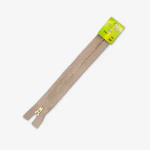 Metal Trouser Zips  Beige - 20cm