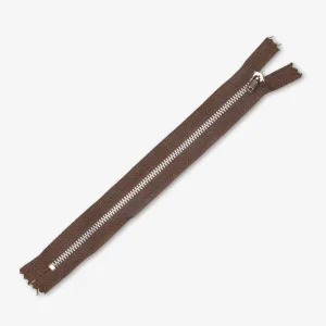 Metal Trouser Zips Coffee - 20cm