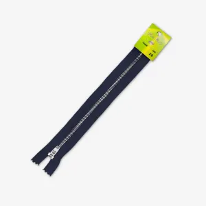 Metal Trouser Zips Navy - 20cm