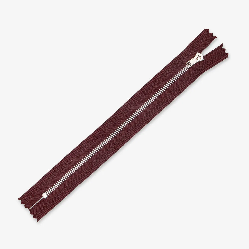 Metal Trouser Zips Sangria - 20cm