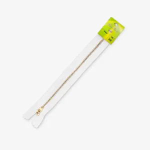 Metal Trouser Zips White - 20cm