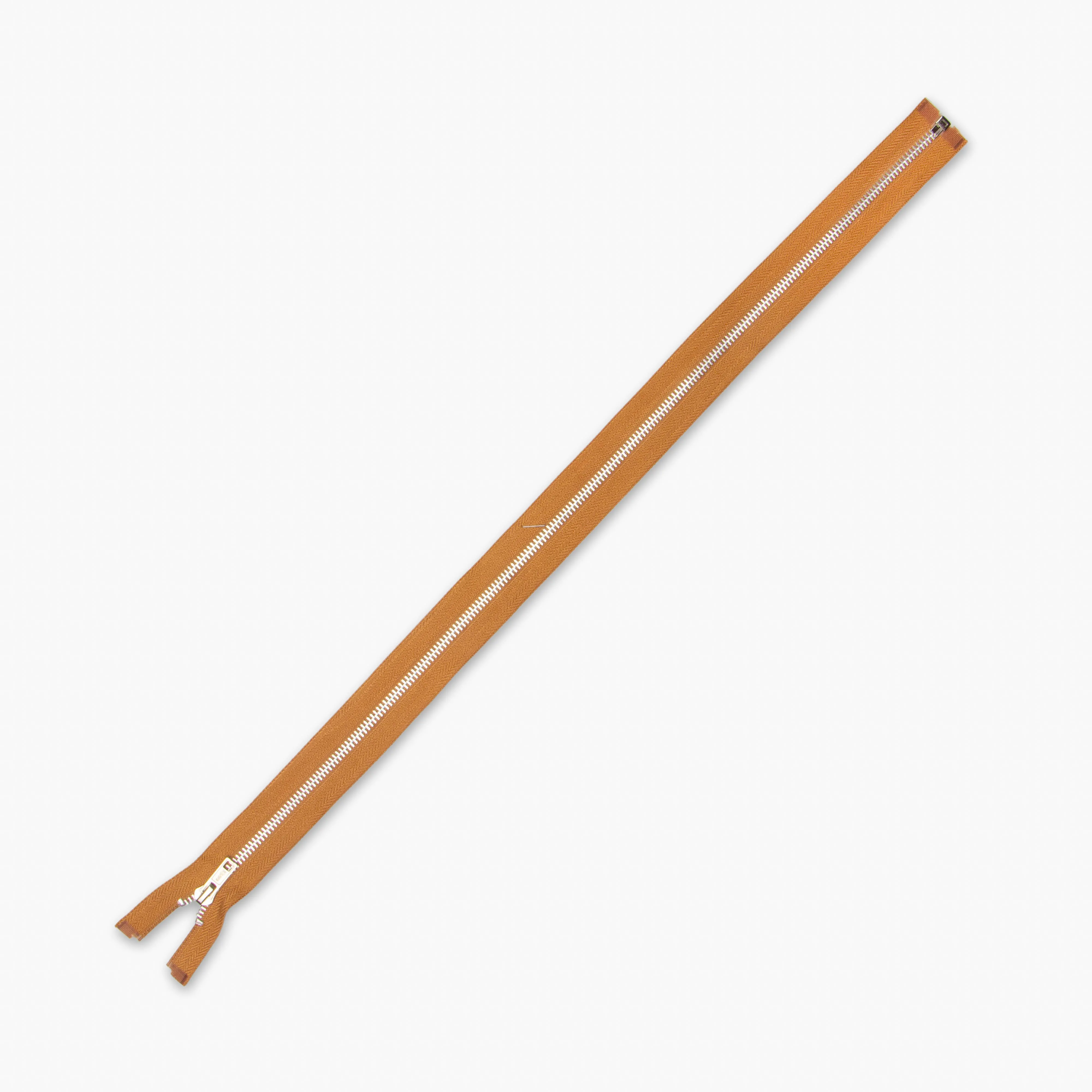 Metal Zips Light Brown Open End (4 Sizes)
