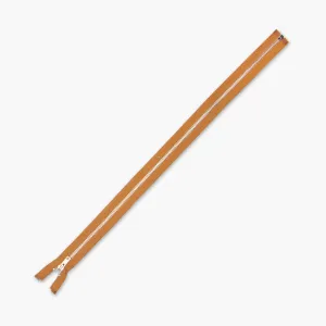 Metal Zips Light Brown Open End (4 Sizes)