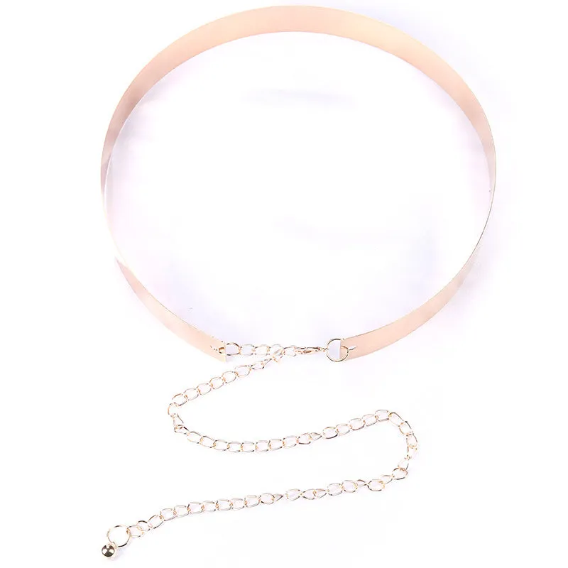 Metallic belt women's decorative belt golden dress girdle