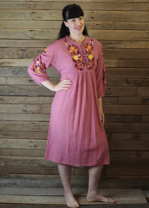 Mexicana Loose Dress Antique Pink