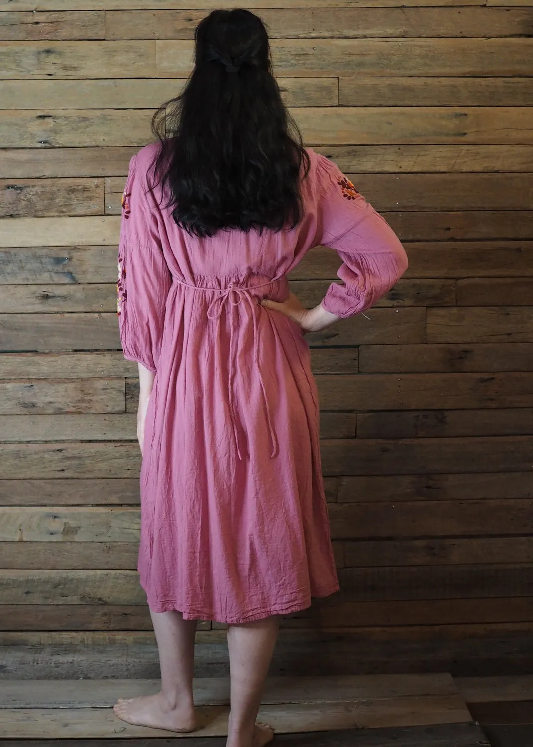 Mexicana Loose Dress Antique Pink