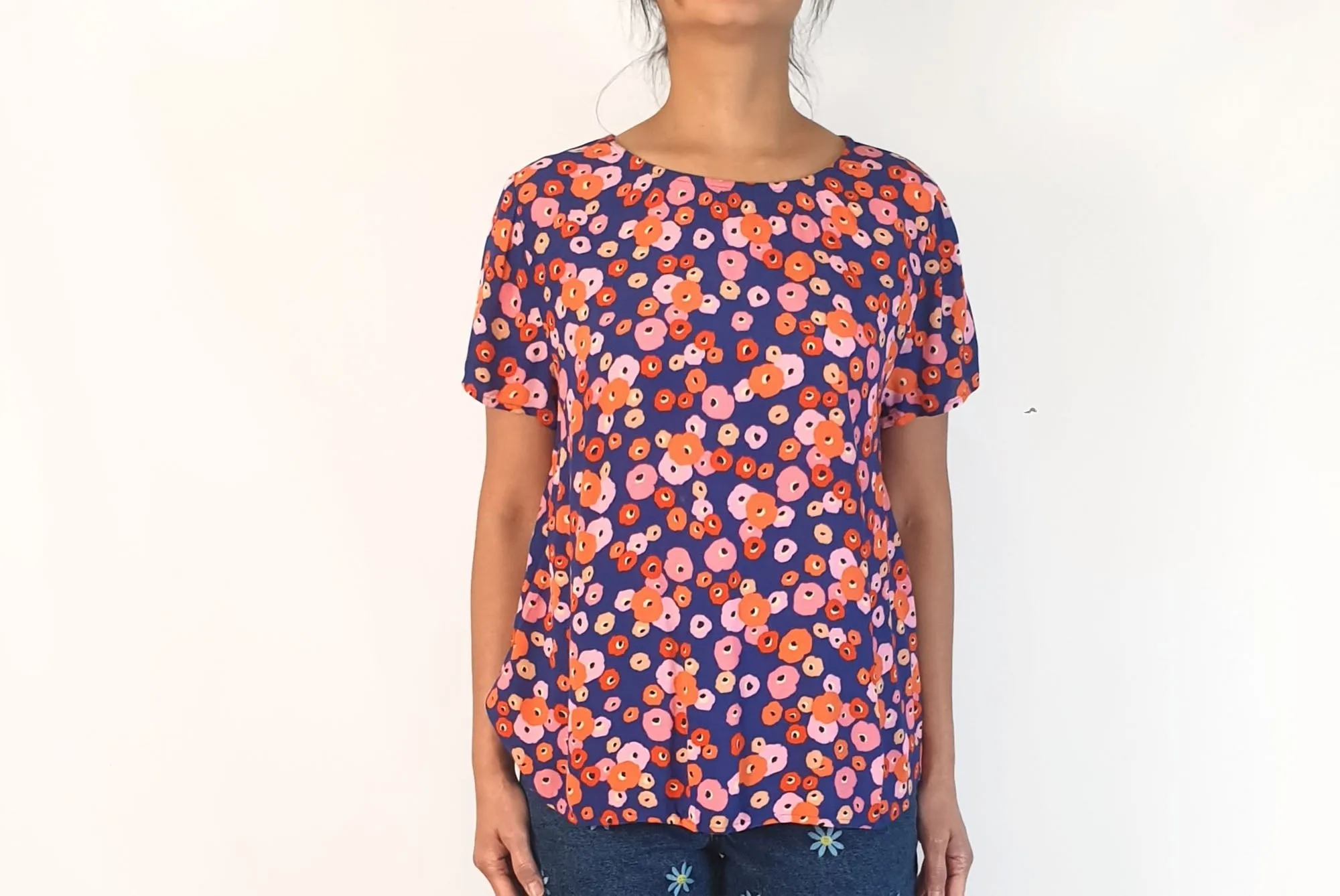 Mister Zimi blue-based floral top size 10