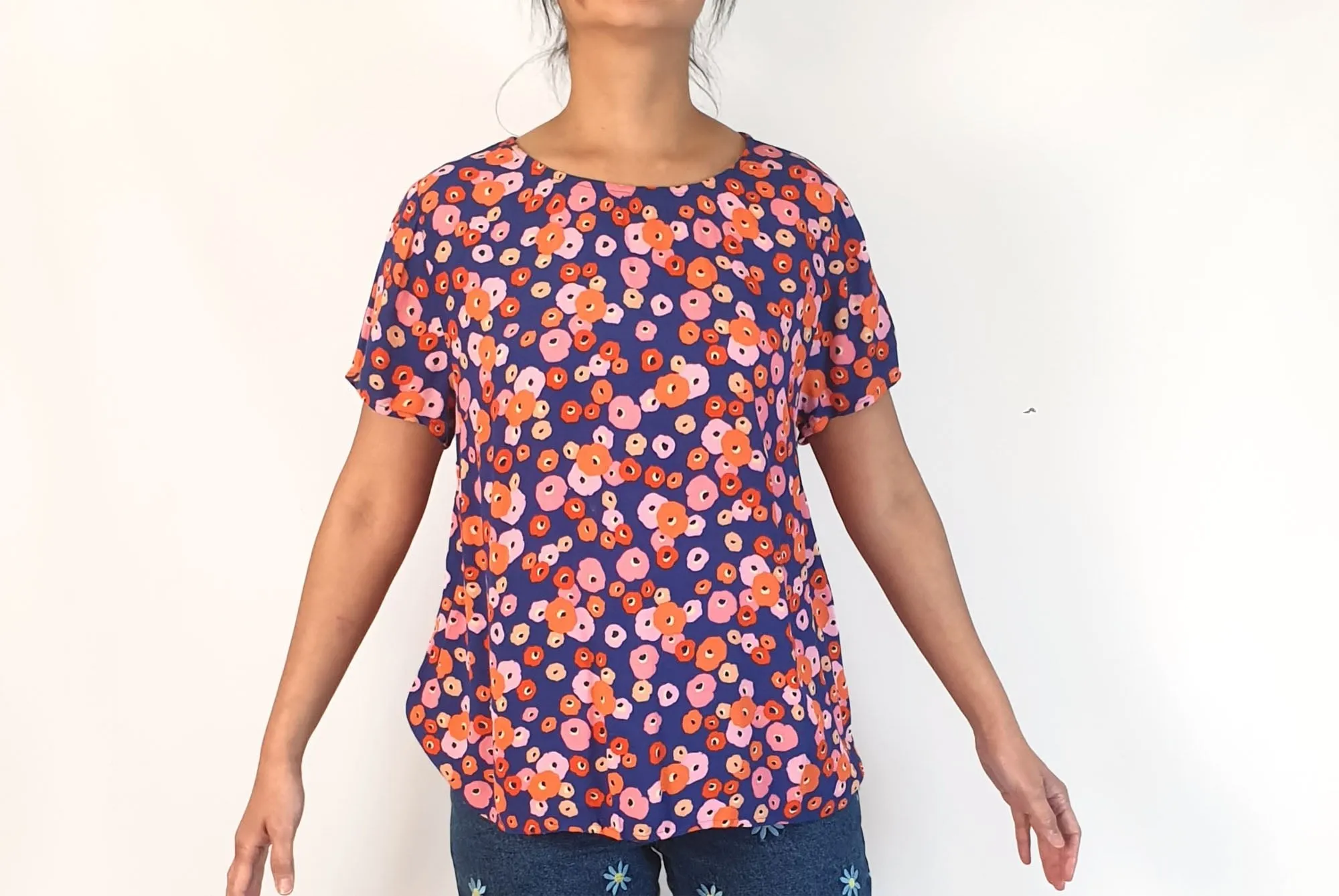Mister Zimi blue-based floral top size 10