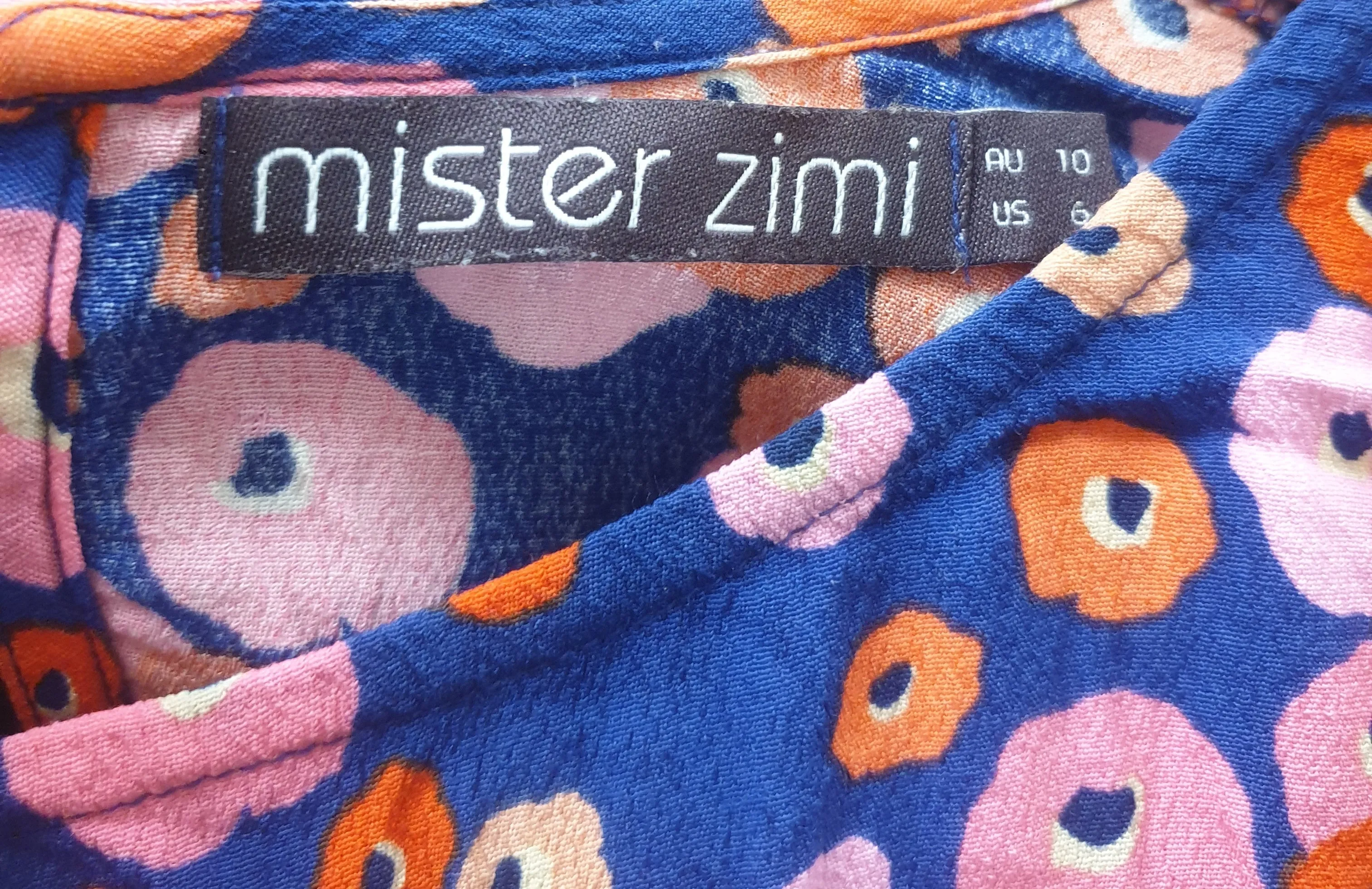 Mister Zimi blue-based floral top size 10