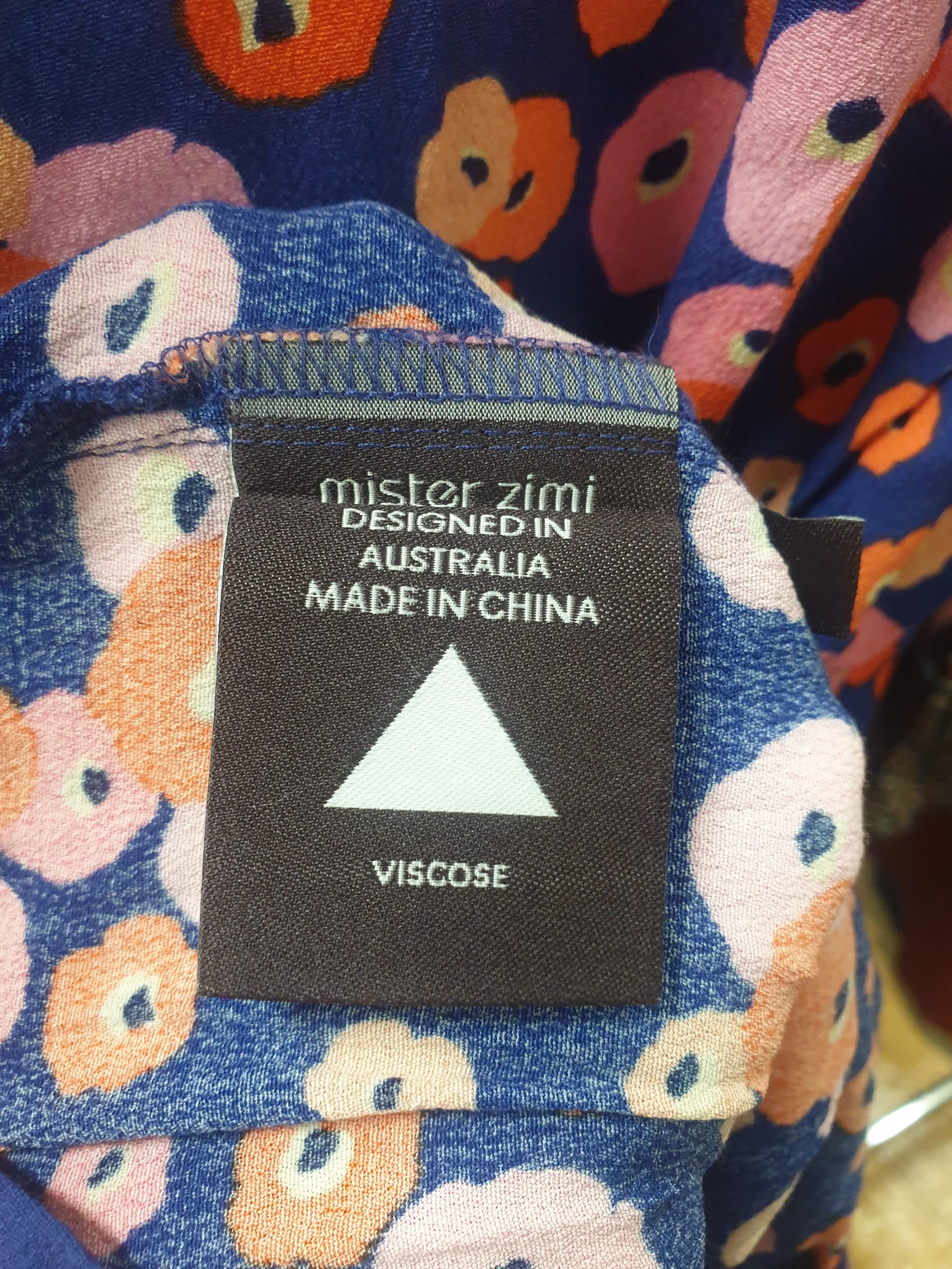 Mister Zimi blue-based floral top size 10