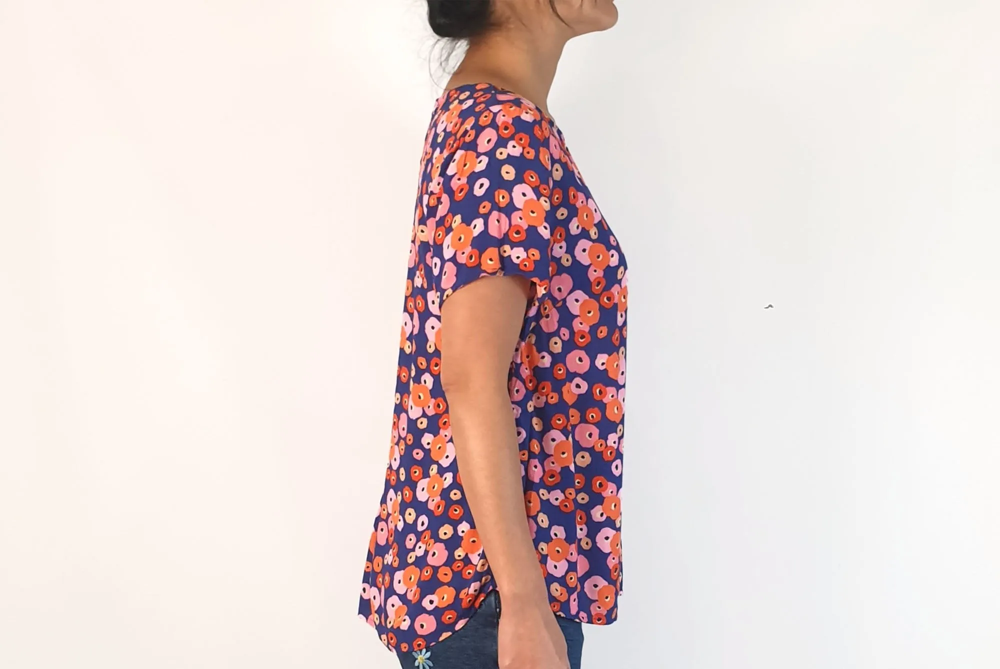 Mister Zimi blue-based floral top size 10