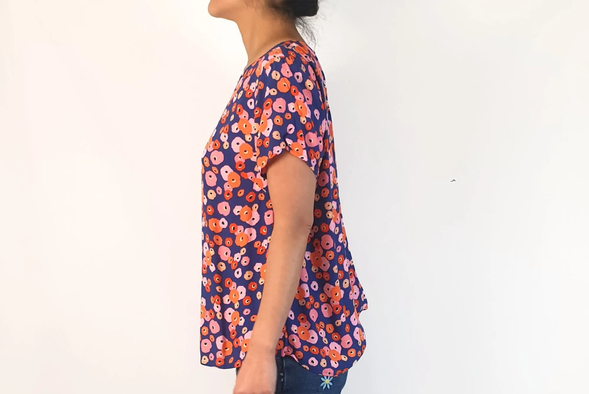 Mister Zimi blue-based floral top size 10