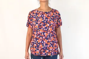 Mister Zimi blue-based floral top size 10