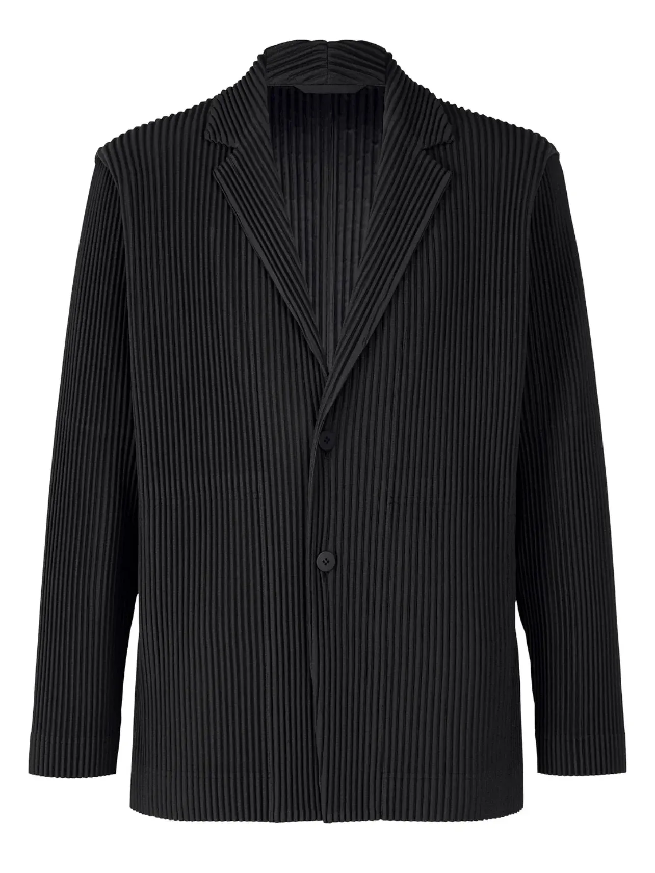 Miyake Pleated Men 2024 New Office Black Blazer Luxury High Fashion Suits Partially Lined Autumn Winter Coat