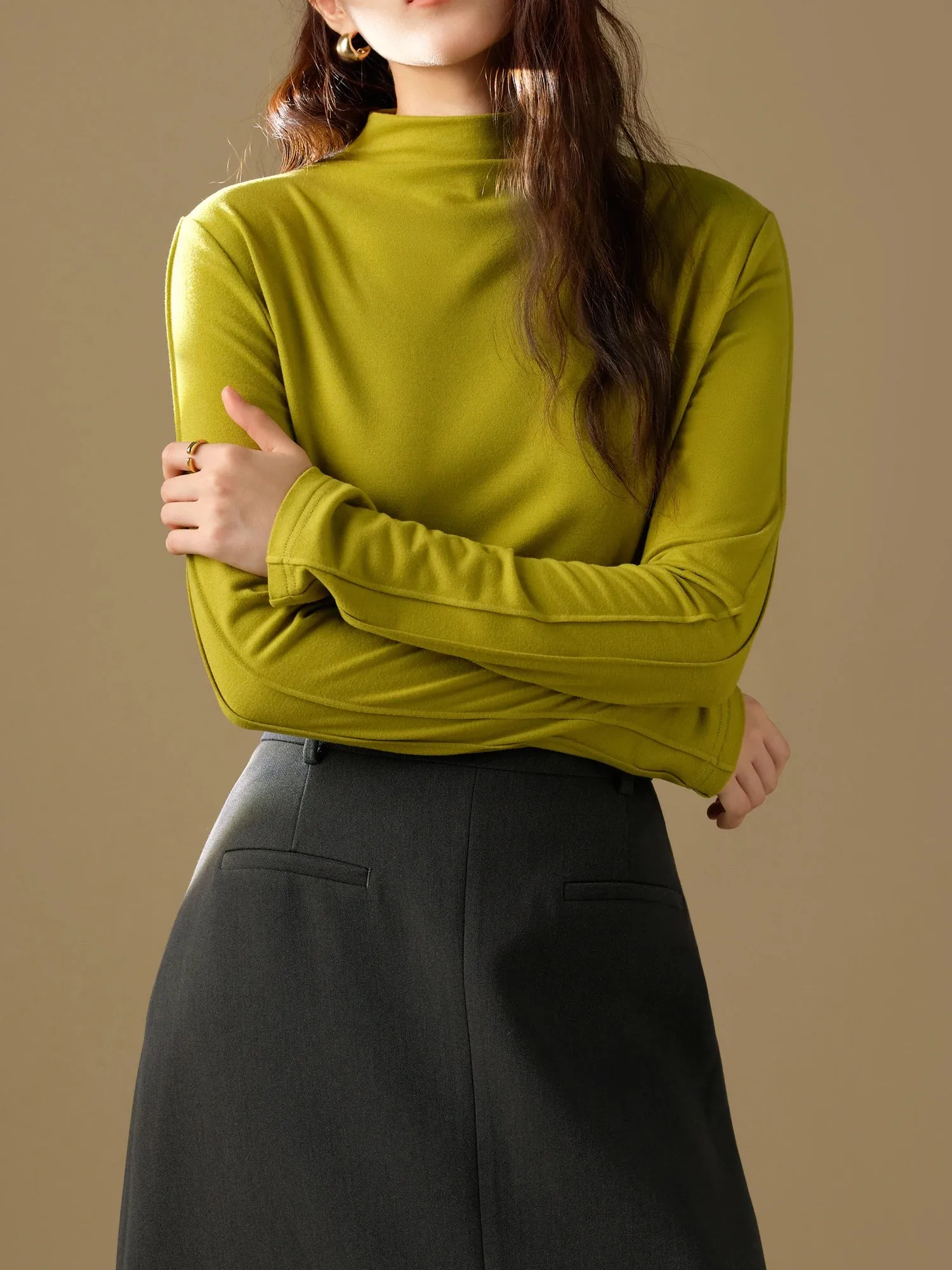 Mock Neck Wool Sweater