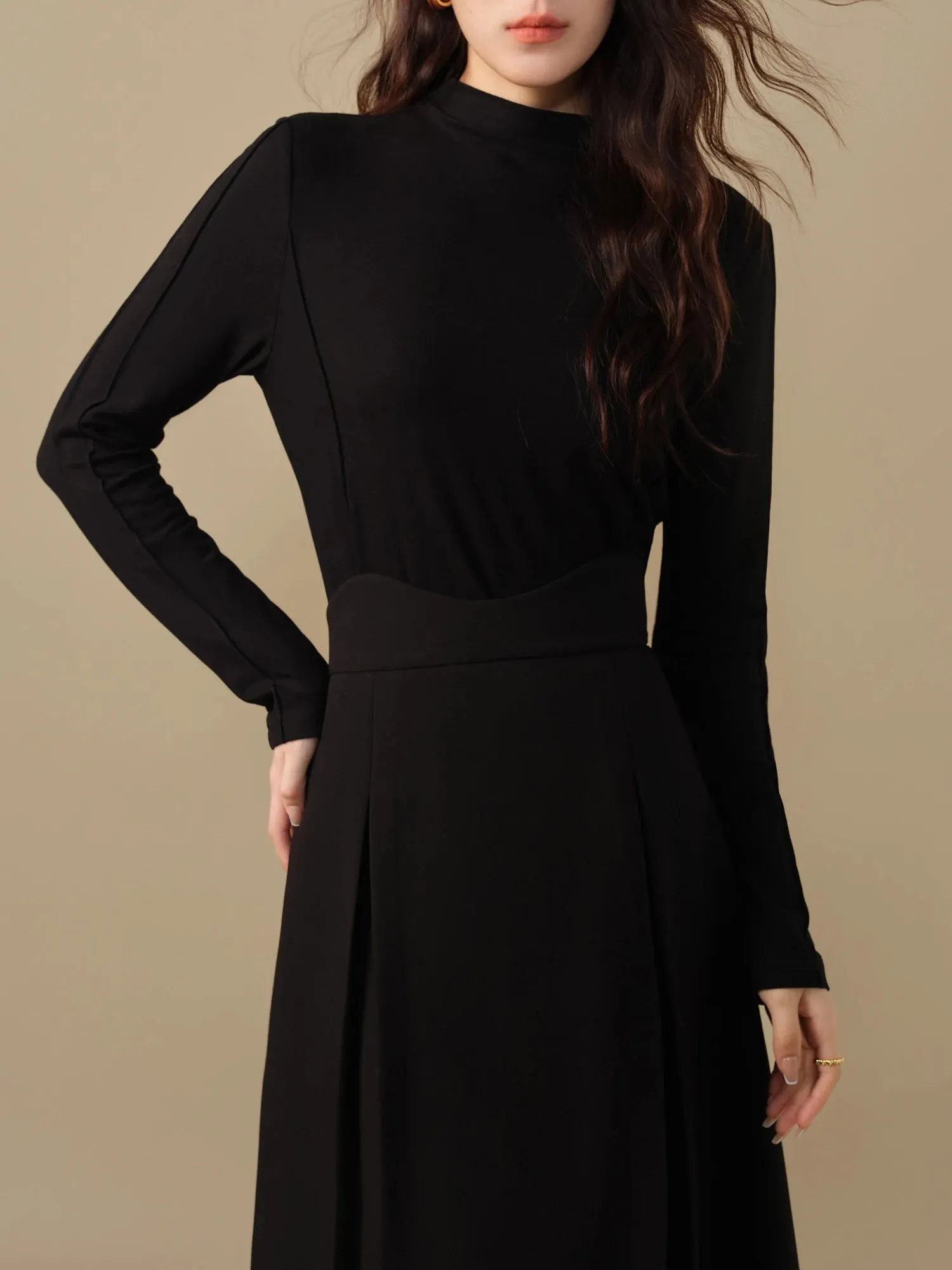 Mock Neck Wool Sweater