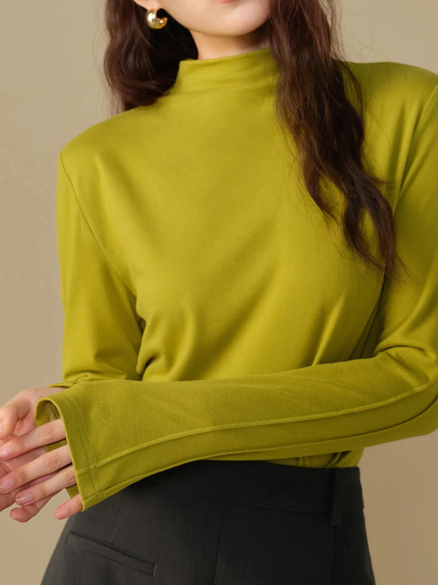 Mock Neck Wool Sweater