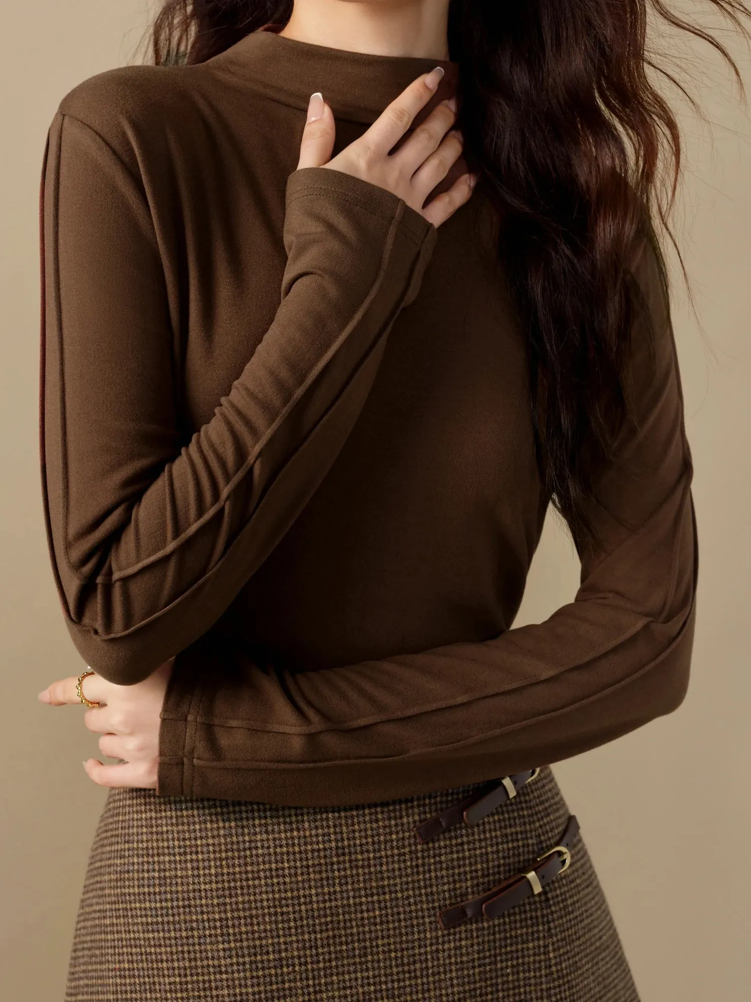 Mock Neck Wool Sweater