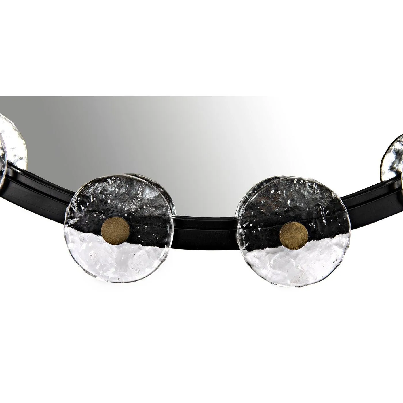 Moira Mirror with Glass Details, Black Metal