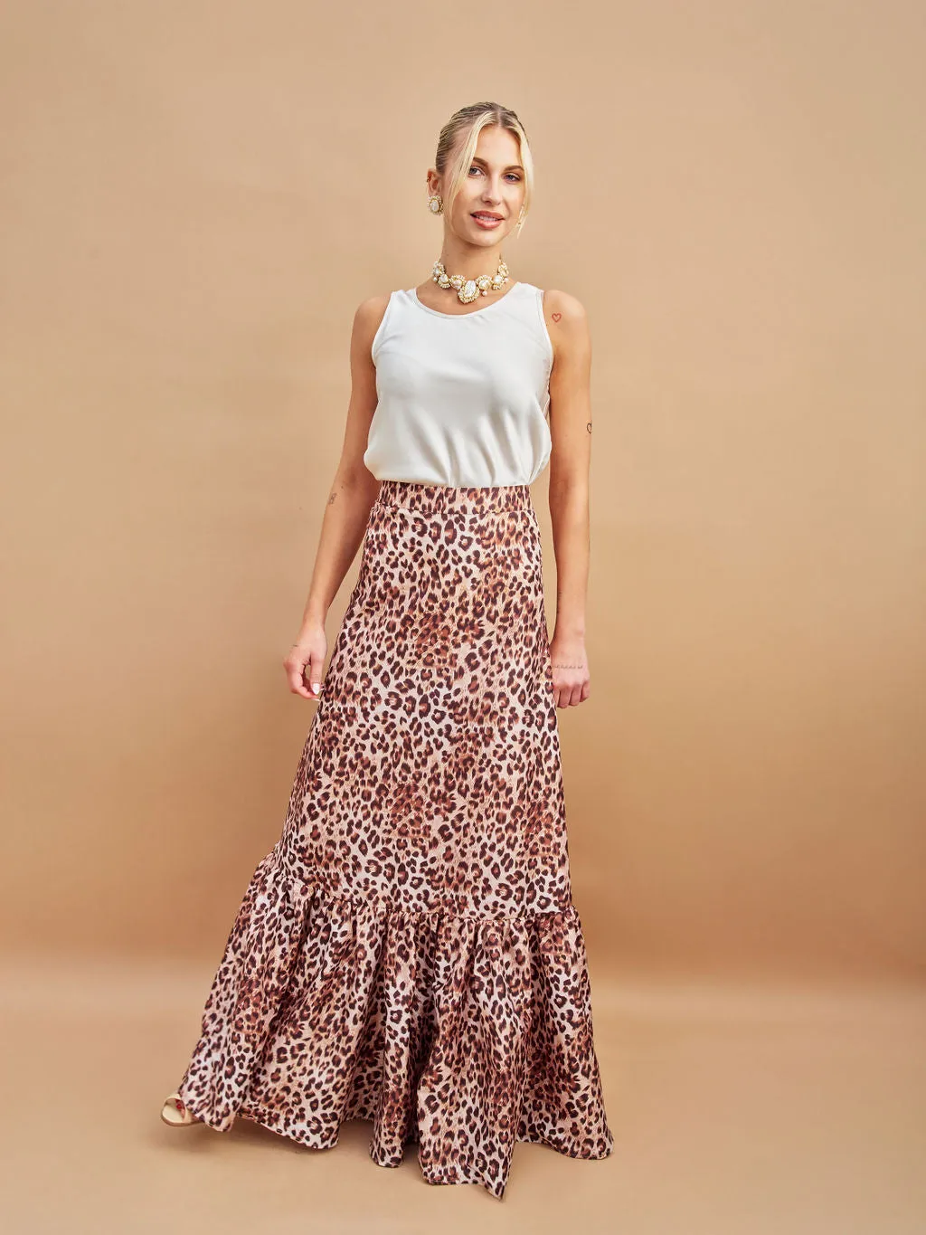 Monroe Leopard Print Maxi Skirt for Tall Women