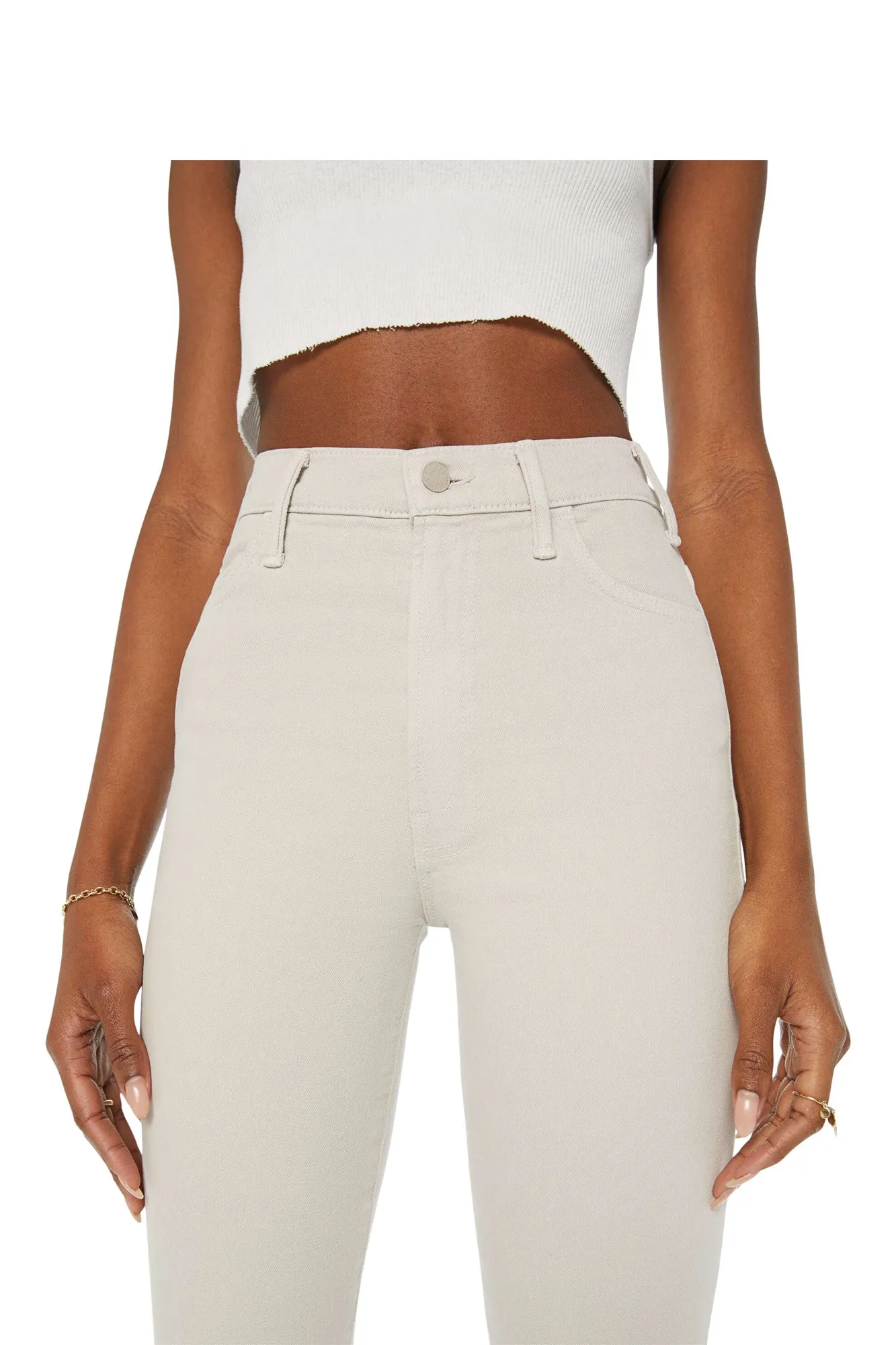 MOTHER Denim Hustler Flood in Feather Grey