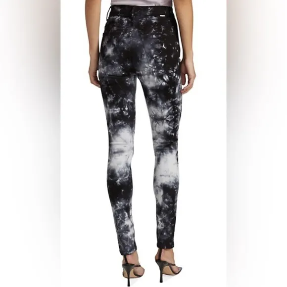 Mother Super Swooner Tie Dye Skinny Jeans in Winding Paths