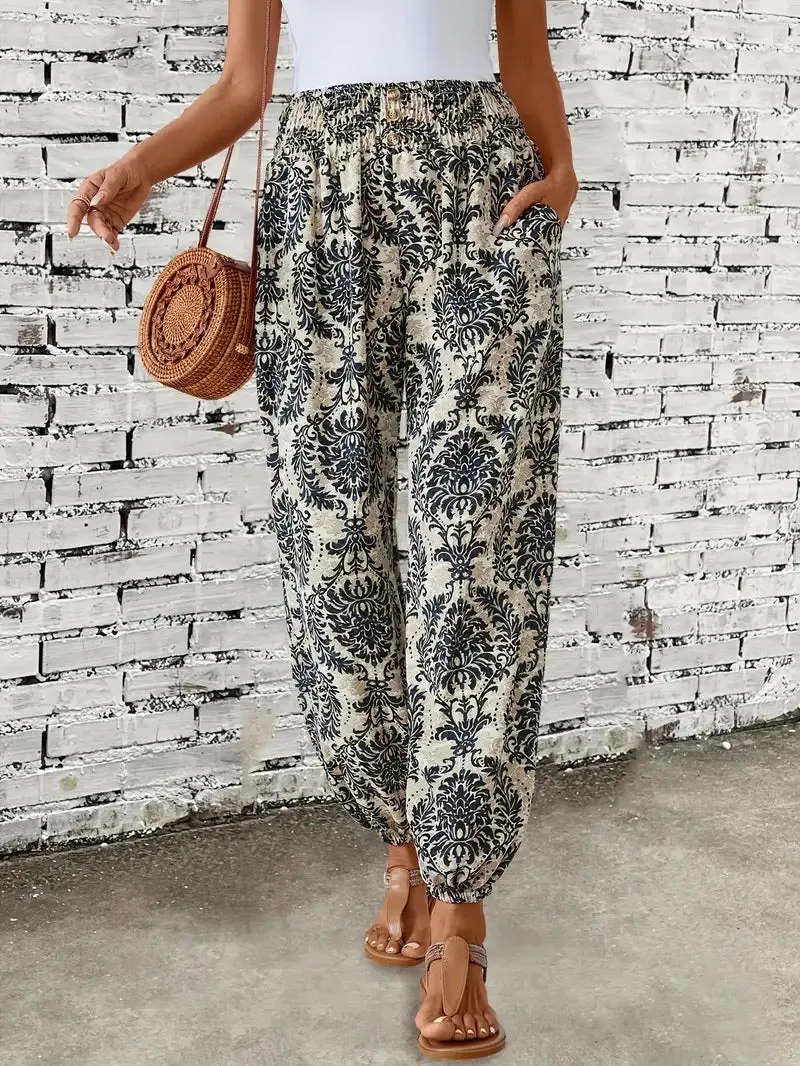 Naomi | Wide Trousers with Bohemian Print | Relaxed and Stylish | Airy Fabric