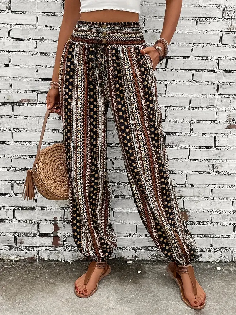 Naomi | Wide Trousers with Bohemian Print | Relaxed and Stylish | Airy Fabric