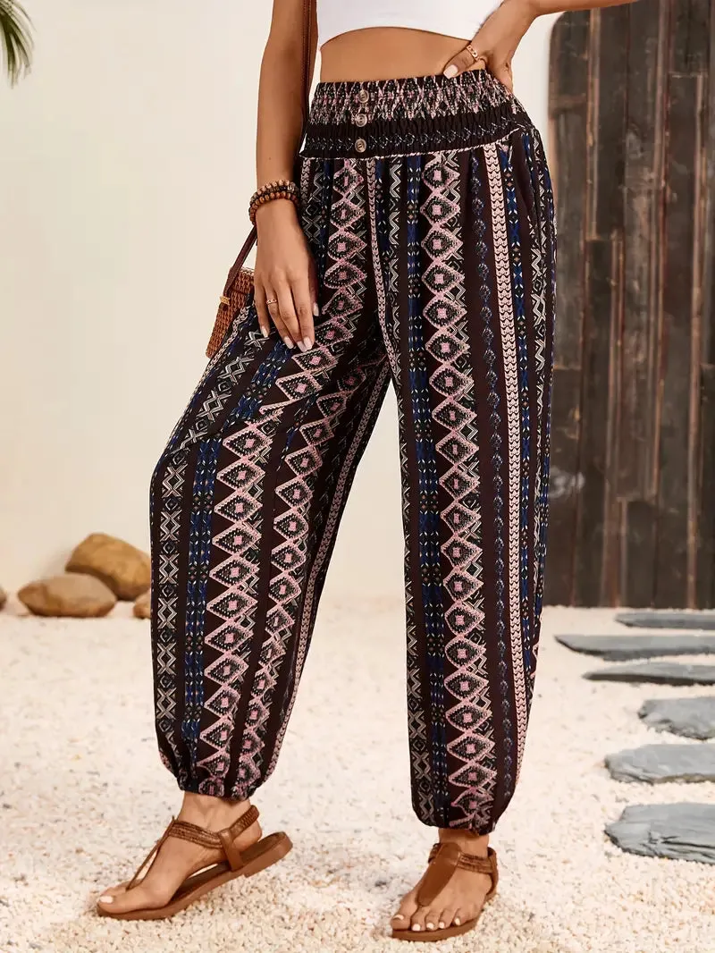 Naomi | Wide Trousers with Bohemian Print | Relaxed and Stylish | Airy Fabric
