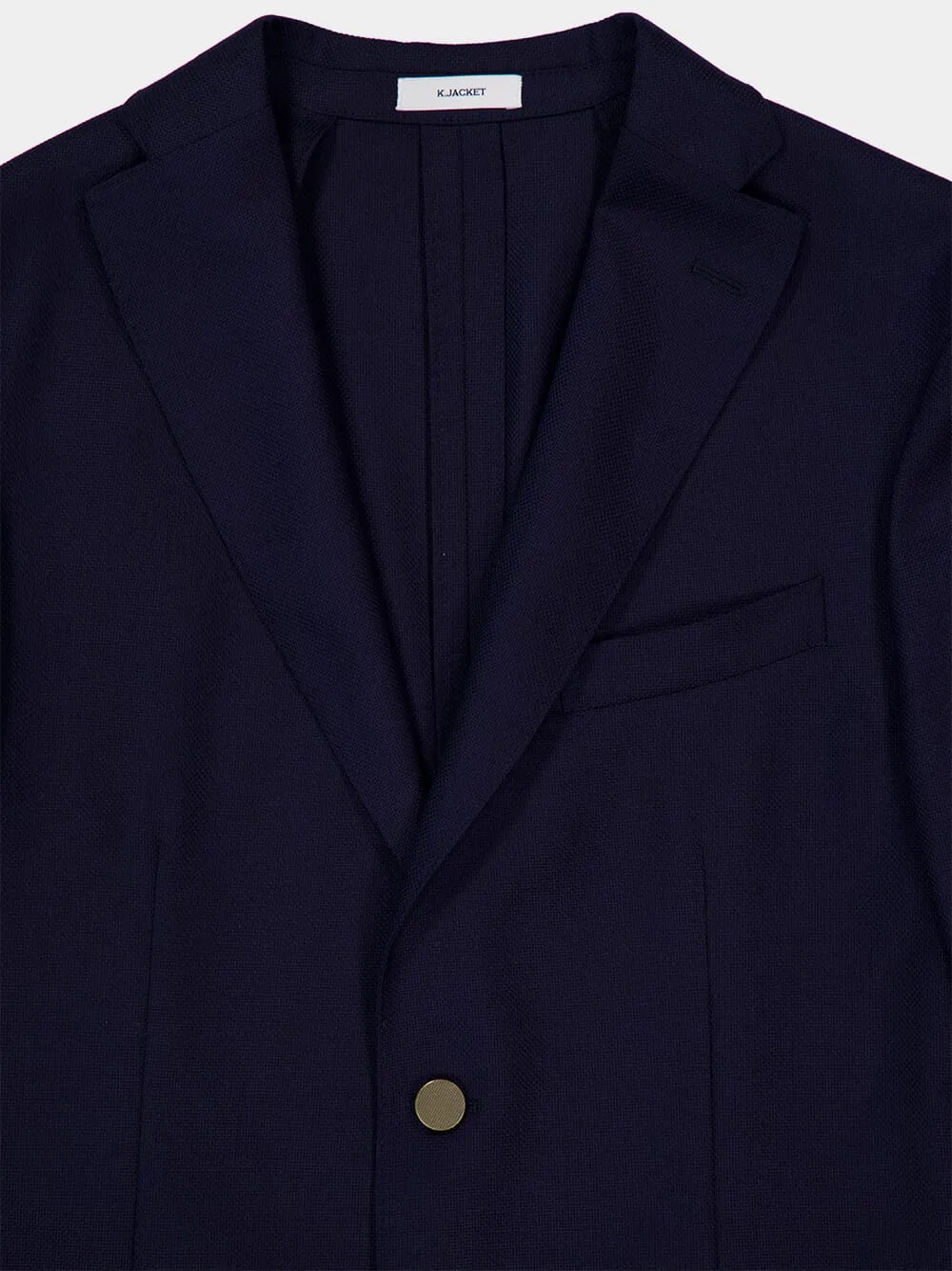 Navy Virgin Wool Two-Button Blazer