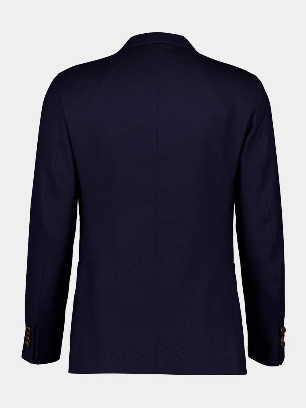 Navy Virgin Wool Two-Button Blazer