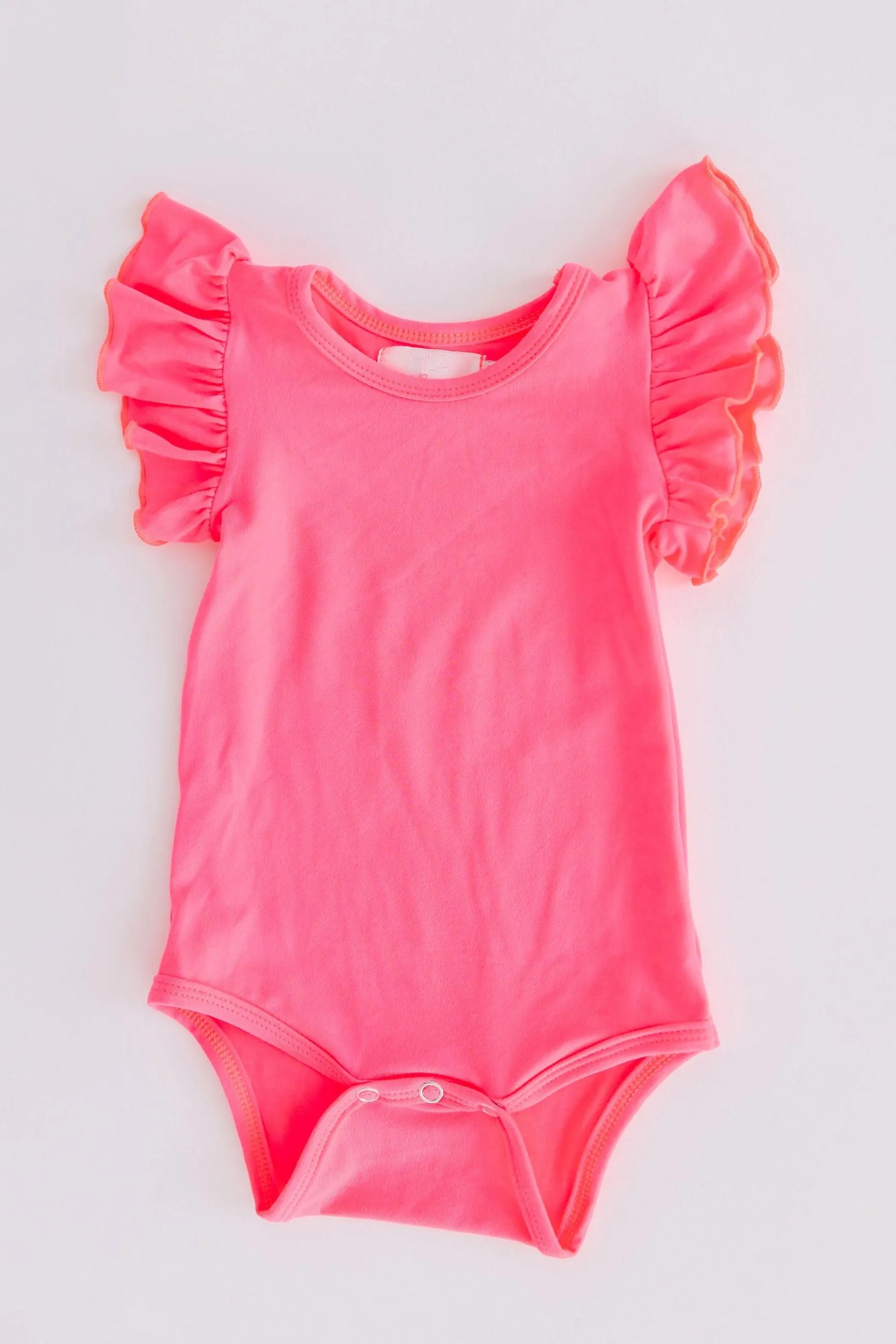 Neon Pink S/S Flutter Bodysuit
