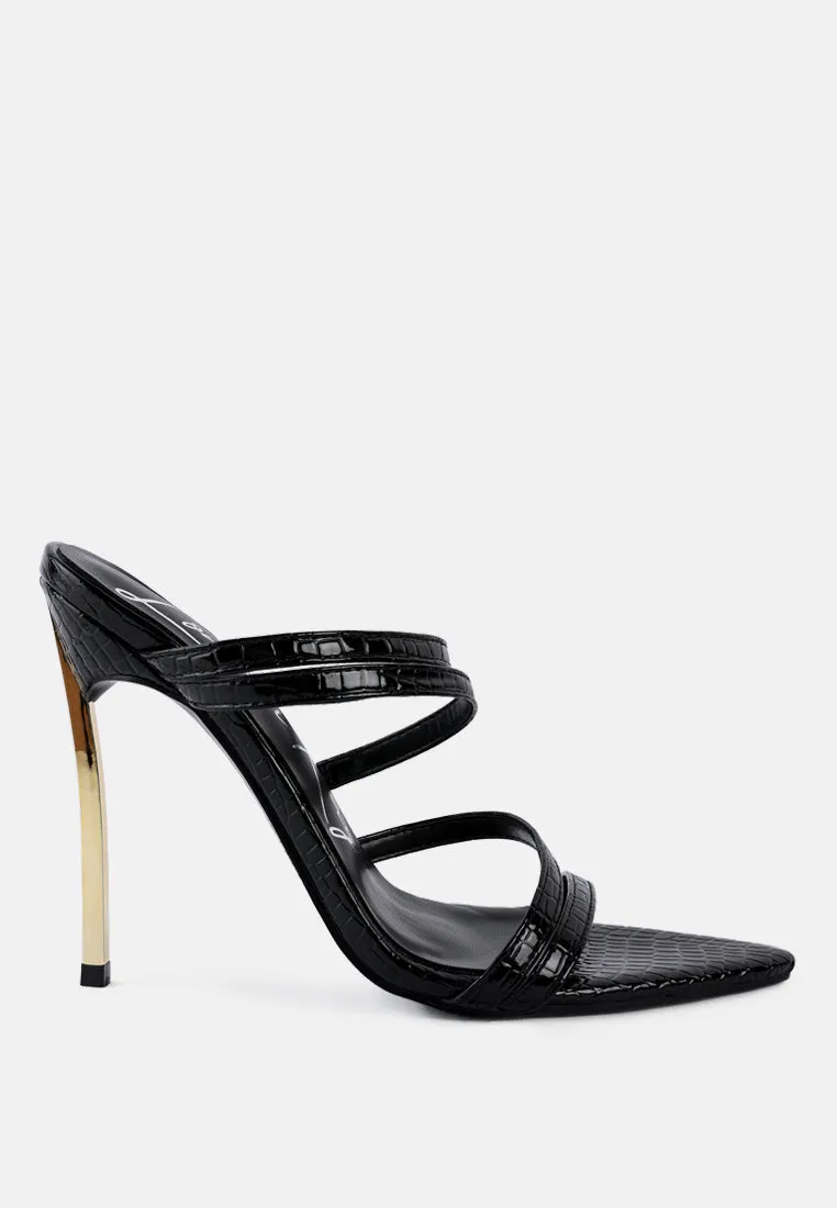 New Affair Croc Strappy High Heel Sandals By Ruw