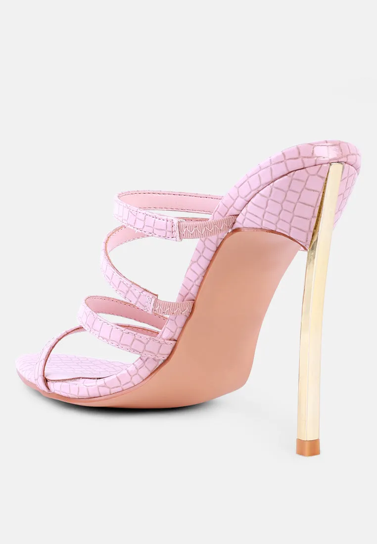 New Affair Croc Strappy High Heel Sandals By Ruw