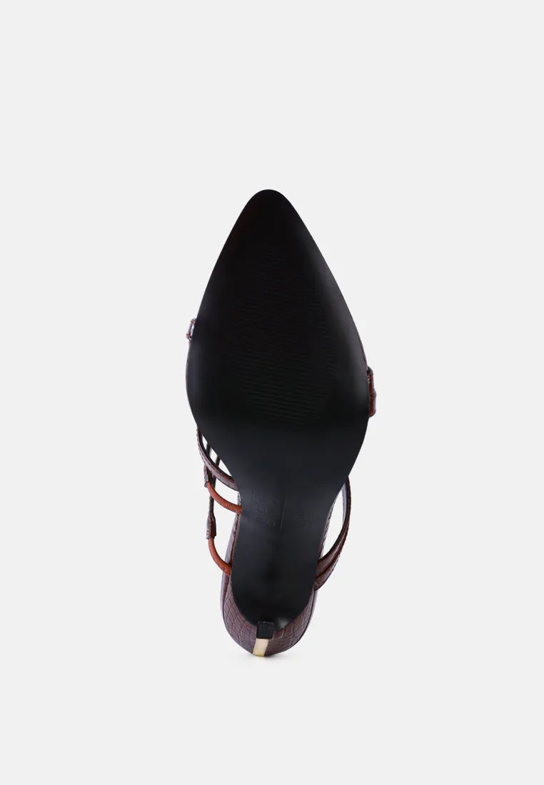 New Affair Croc Strappy High Heel Sandals By Ruw