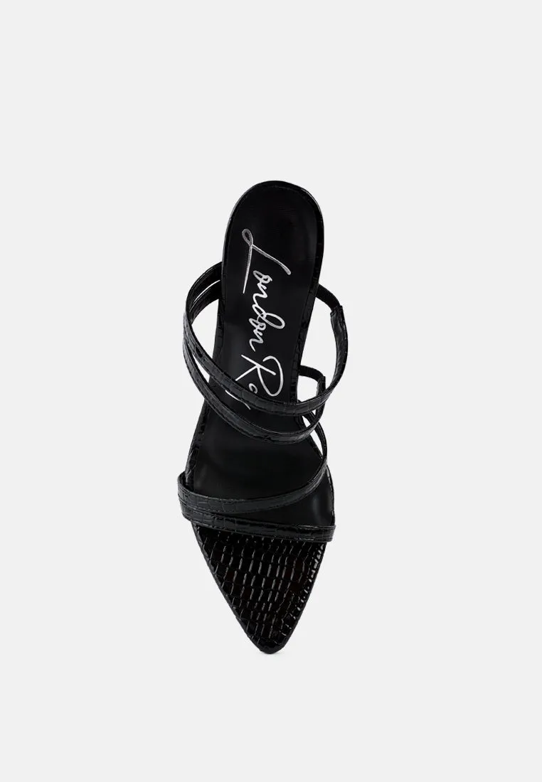 New Affair Croc Strappy High Heel Sandals By Ruw