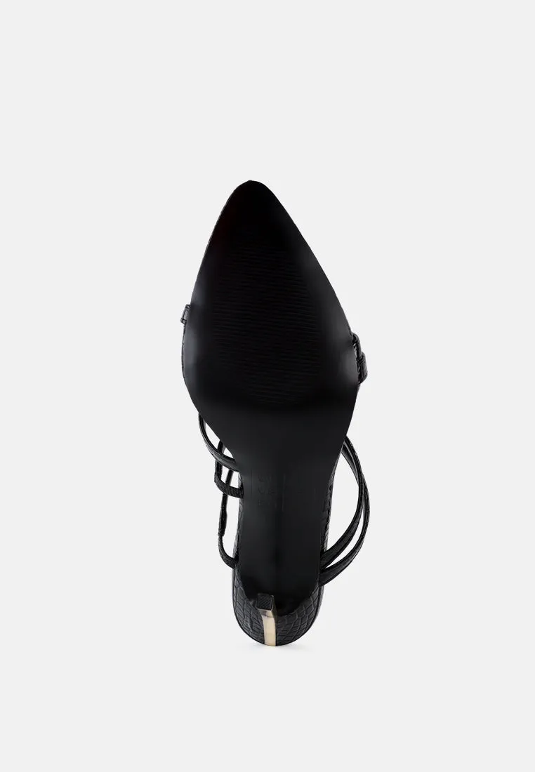 New Affair Croc Strappy High Heel Sandals By Ruw