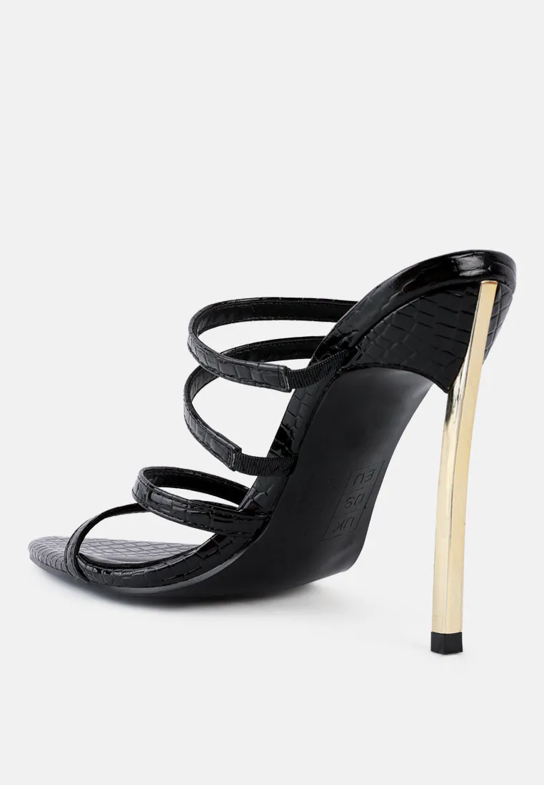 New Affair Croc Strappy High Heel Sandals By Ruw