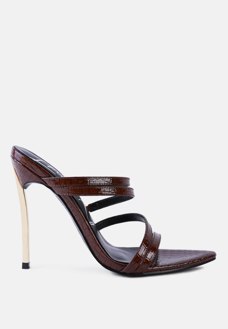 New Affair Croc Strappy High Heel Sandals By Ruw