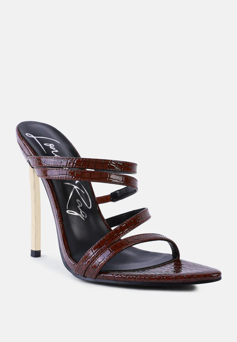 New Affair Croc Strappy High Heel Sandals By Ruw