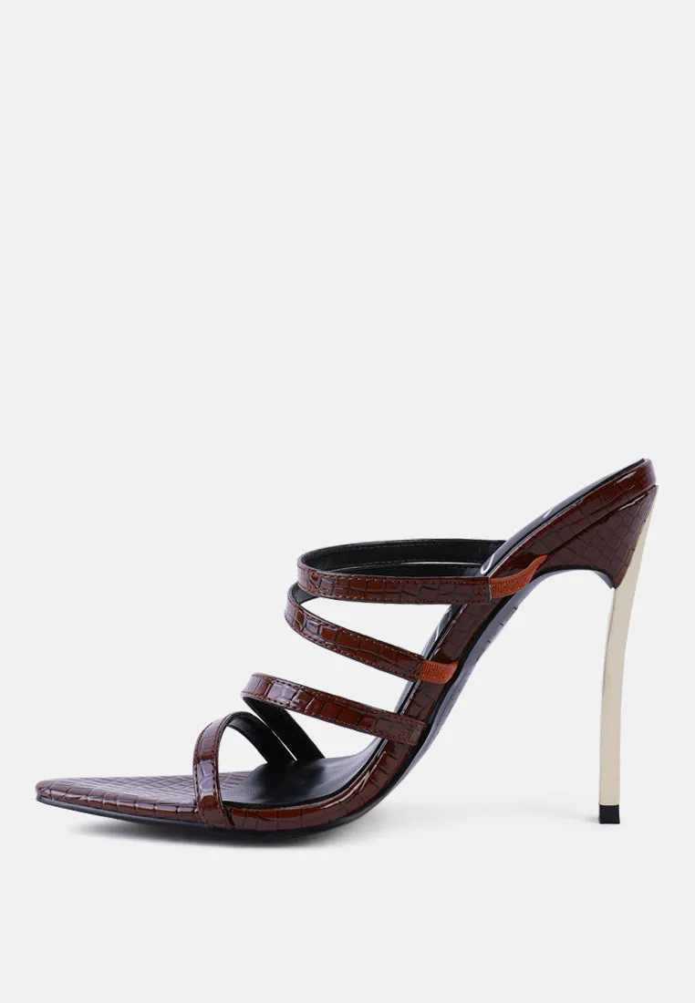 New Affair Croc Strappy High Heel Sandals By Ruw