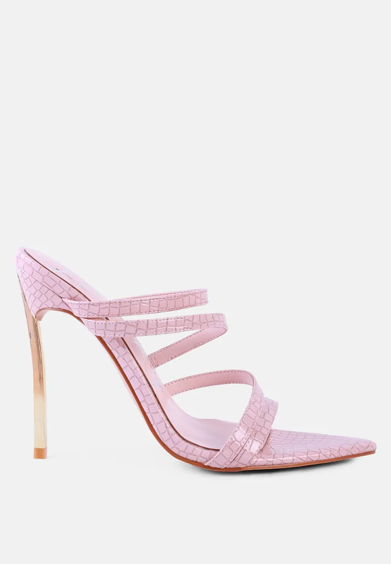New Affair Croc Strappy High Heel Sandals By Ruw